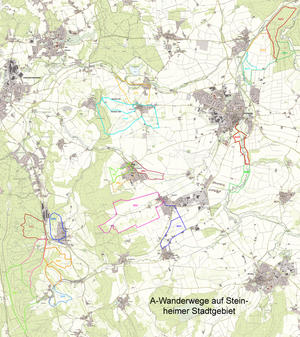 Karte Steinheim A-Wanderwege